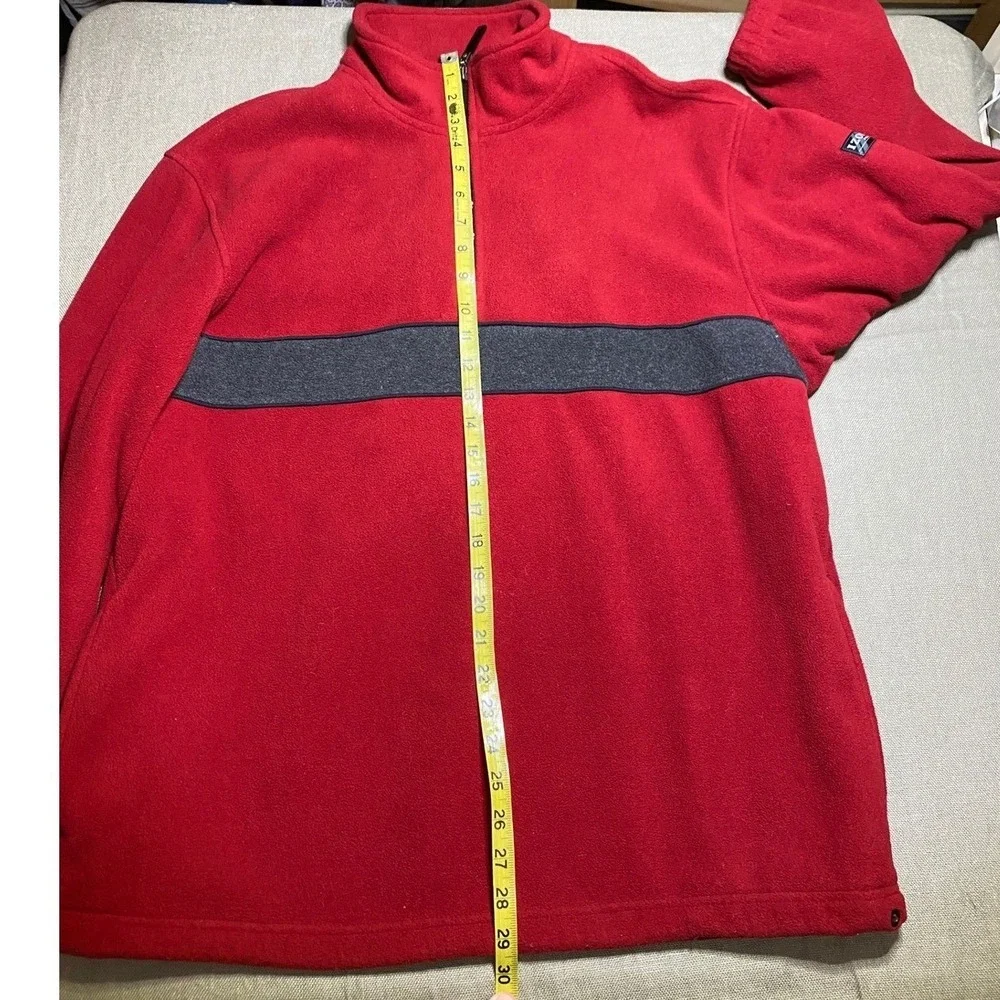 Izod Red Fleece 1/4 Zip Pullover‎ Mens Casual Warm Top